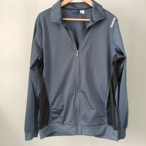 Reebok Zip Up Track Jacket Sweatshirt Grey Size Large